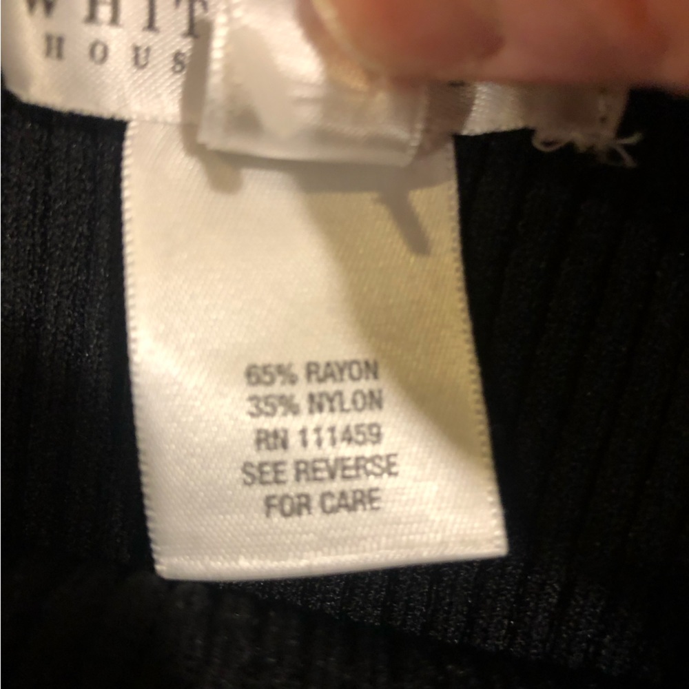 White House Black Market Black Off Shoulder Ribbed Stretch Sweater Size XL - Picture 8 of 10